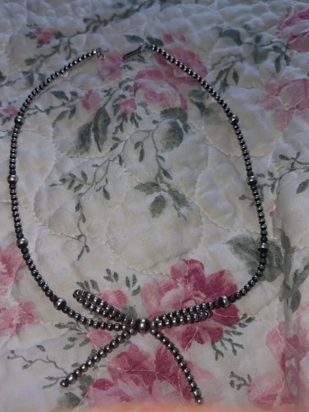 Authentic Sterling silver Navajo pearl bow necklace